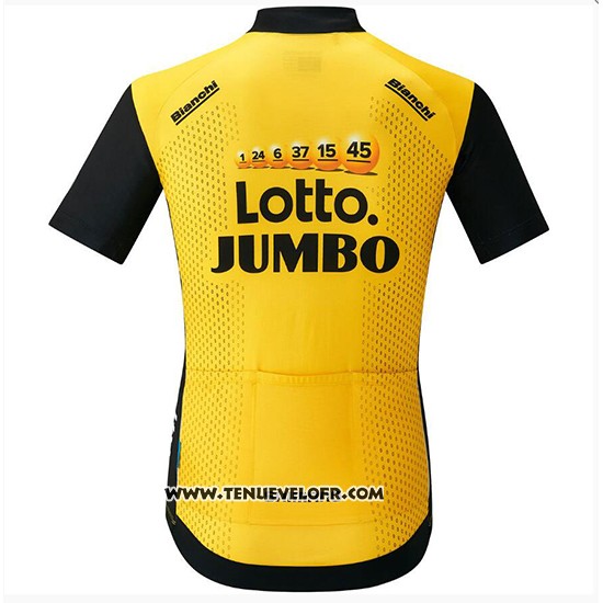 2018 Maillot Ciclismo Lotto NL Jumbo Jaune et Noir Manches Courtes et Cuissard